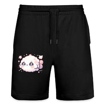 Poissons Kawaii Signe du zodiaque Anniversaire - Short de jogging bio TRAINER Stanley/Stella unisexe - noir - Devant - Nik (191cm) & Marisol (170cm)