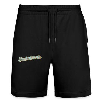 Plâtrier de cadeau de graduation de cloisons sèches - Short de jogging bio TRAINER Stanley/Stella unisexe - noir - Devant - Nik (191cm) & Marisol (170cm)