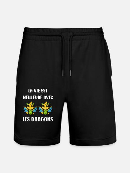 Bébé dragon - Short de jogging bio TRAINER Stanley/Stella unisexe - noir