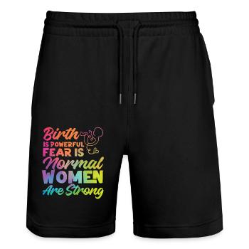 LD Labour And Delivery Nurse - Stanley/Stella Unisex Bio Joggingshorts Trainer  - Schwarz - Vorne - Nik (191cm) & Marisol (170cm)