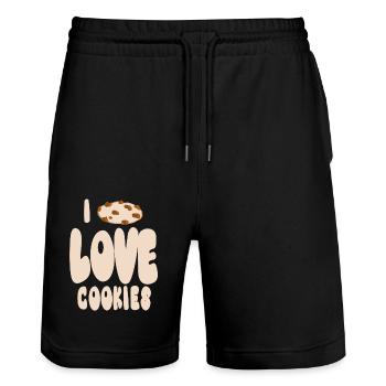 I love cookies - Stanley/Stella Trainer Unisex Organic Jogging Shorts - black - Front - Nik (191cm) & Marisol (170cm)