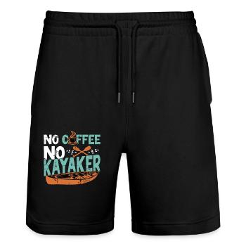 Kayakiste Pas de café Pas de kayak Kayak Amateur de café - Short de jogging bio TRAINER Stanley/Stella unisexe - noir - Devant - Nik (191cm) & Marisol (170cm)