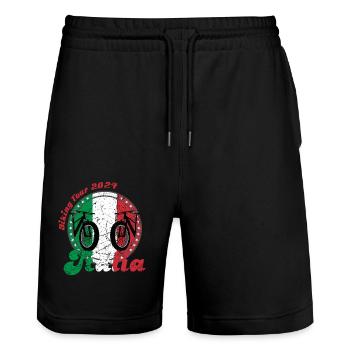 Italien 2024 - Stanley/Stella Unisex Bio Joggingshorts Trainer  - Schwarz - Vorne - Nik (191cm) & Marisol (170cm)