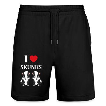 Humour Mouffette - Short de jogging bio TRAINER Stanley/Stella unisexe - noir - Devant - Nik (191cm) & Marisol (170cm)
