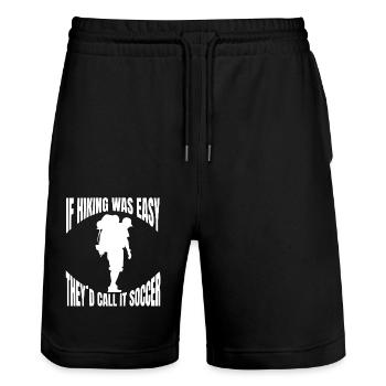 Wandern Bergwanderer Bergwandern Wanderung - Stanley/Stella Unisex Bio Joggingshorts Trainer  - Schwarz - Vorne - Nik (191cm) & Marisol (170cm)