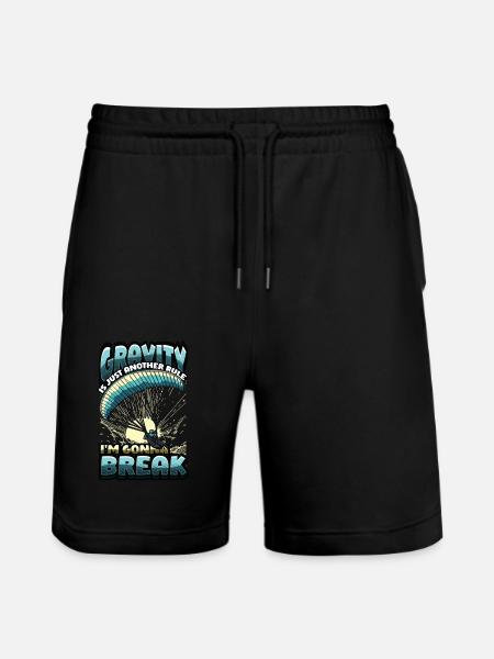 Skydiving Parachute Skydiving Paragliding - Stanley/Stella Trainer Unisex Organic Jogging Shorts - black