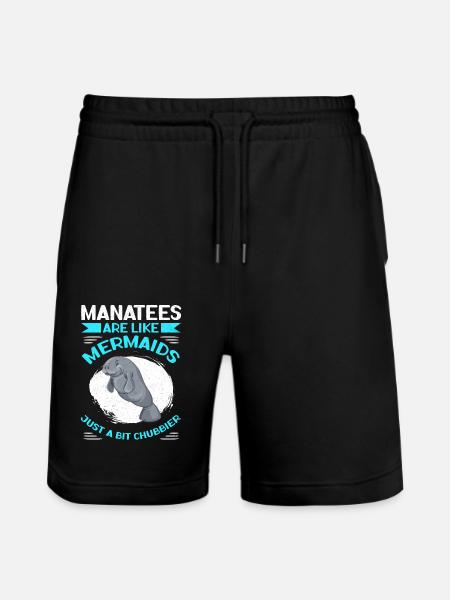 Manatee Manatee Manatee Manatees Gift - Stanley/Stella Trainer Unisex Organic Jogging Shorts - black
