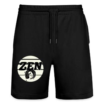 Zen - Short de jogging bio TRAINER Stanley/Stella unisexe - noir - Devant - Nik (191cm) & Marisol (170cm)