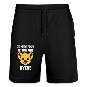 hyène - Short de jogging bio TRAINER Stanley/Stella unisexe - noir - Devant - Nik (191cm) & Marisol (170cm)