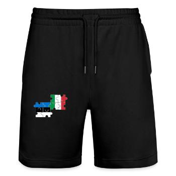 Estland Italien Flagge Italienisch Este - Stanley/Stella Unisex Bio Joggingshorts Trainer  - Schwarz - Vorne - Nik (191cm) & Marisol (170cm)