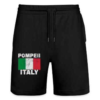 Pompeii Italy Italienischer Vulkan Paläontologe - Stanley/Stella Unisex Bio Joggingshorts Trainer  - Schwarz - Vorne - Nik (191cm) & Marisol (170cm)