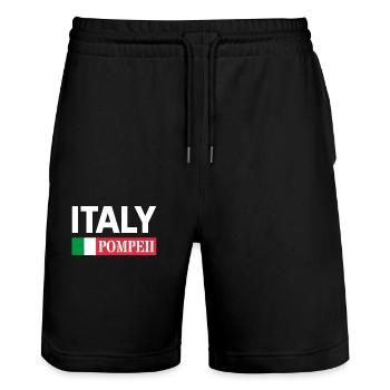 Italie Drapeau Pompéi Conservation Éruption volcanique - Short de jogging bio TRAINER Stanley/Stella unisexe - noir - Devant - Nik (191cm) & Marisol (170cm)