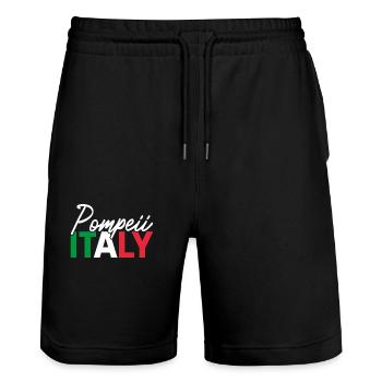 Pompeii Italy Italienischer Vulkan Naturschutz - Stanley/Stella Unisex Bio Joggingshorts Trainer  - Schwarz - Vorne - Nik (191cm) & Marisol (170cm)