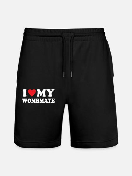 I Love My Wombmate - Stanley/Stella Trainer Unisex Organic Jogging Shorts - black