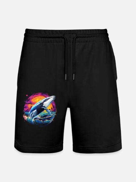 Blauwal - Stanley/Stella Unisex Bio Joggingshorts Trainer  - Schwarz