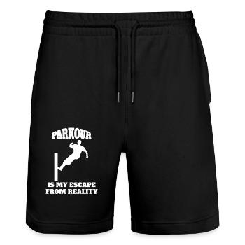 Parkour Runner Sports Extrêmes Cadeau Parkour Runner - Short de jogging bio TRAINER Stanley/Stella unisexe - noir - Devant - Nik (191cm) & Marisol (170cm)