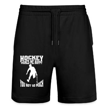 Hockey sur gazon cadeau Floorball Joueur de hockey - Short de jogging bio TRAINER Stanley/Stella unisexe - noir - Devant - Nik (191cm) & Marisol (170cm)