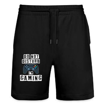 Ne pas déranger Je joue Jeux vidéo Funny Gamer - Short de jogging bio TRAINER Stanley/Stella unisexe - noir - Devant - Nik (191cm) & Marisol (170cm)