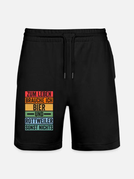 Bier Hund Rottweiler - Stanley/Stella Unisex Bio Joggingshorts Trainer  - Schwarz