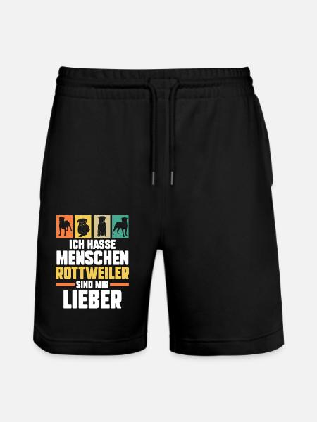 Hund Rottweiler - Stanley/Stella Unisex Bio Joggingshorts Trainer  - Schwarz