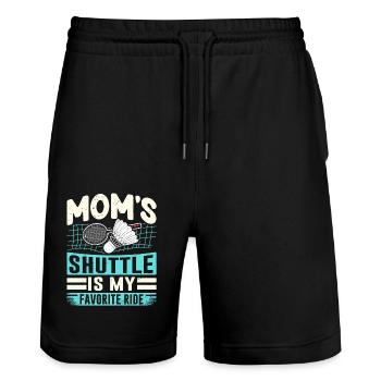 BADMINTON Moms Shuttle - Kids Shuttle - Stanley/Stella Trainer Unisex Organic Jogging Shorts - black - Front - Nik (191cm) & Marisol (170cm)