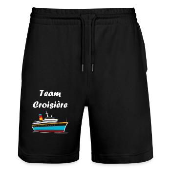 Team Croisière - Short de jogging bio TRAINER Stanley/Stella unisexe - noir - Devant - Nik (191cm) & Marisol (170cm)