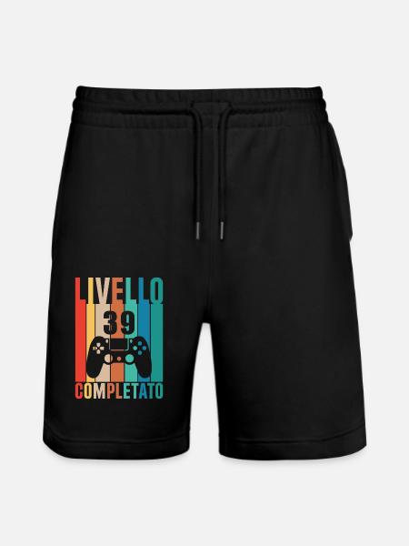 Level 39 - Stanley/Stella Trainer Unisex Organic Jogging Shorts - black