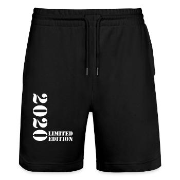 2020 Édition Limitée Anniversaire Cadeau Décoration - Short de jogging bio TRAINER Stanley/Stella unisexe - noir - Devant - Nik (191cm) & Marisol (170cm)