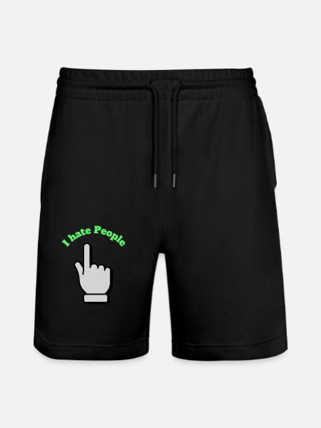 I hate people - Stanley/Stella Unisex Bio Joggingshorts Trainer  - Schwarz