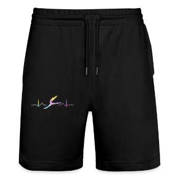 Ballet, Dancer, Heartbeat, Ekg, Ballerina - Stanley/Stella Trainer Unisex Organic Jogging Shorts - black - Front - Nik (191cm) & Marisol (170cm)