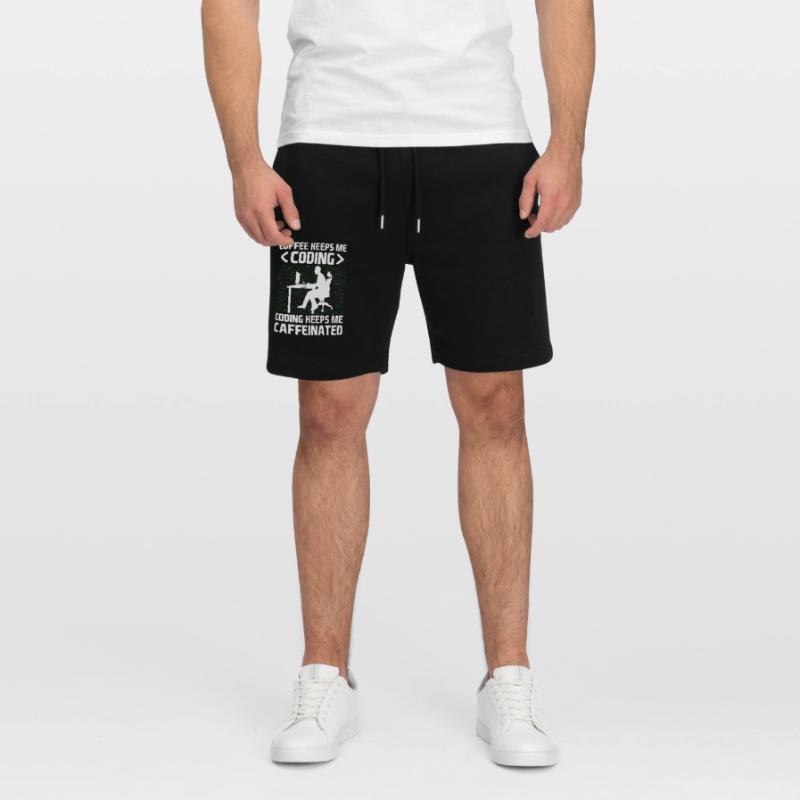 Coffee Coding Programmer Coder Developer Nerd Coff Stanley/Stella Trainer Unisex Organic Jogging Shorts