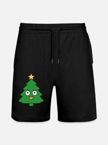 Small Christmas Tree - Stanley/Stella Trainer Unisex Organic Jogging Shorts - black