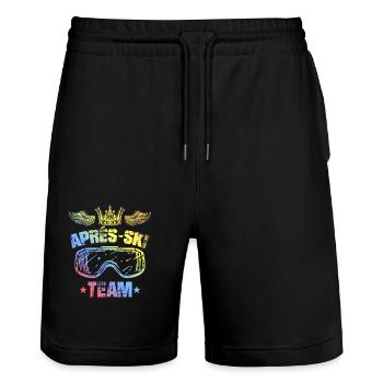 Après Ski Team Bunt Ski Goggles - Stanley/Stella Trainer Unisex Organic Jogging Shorts - black - Front - Nik (191cm) & Marisol (170cm)