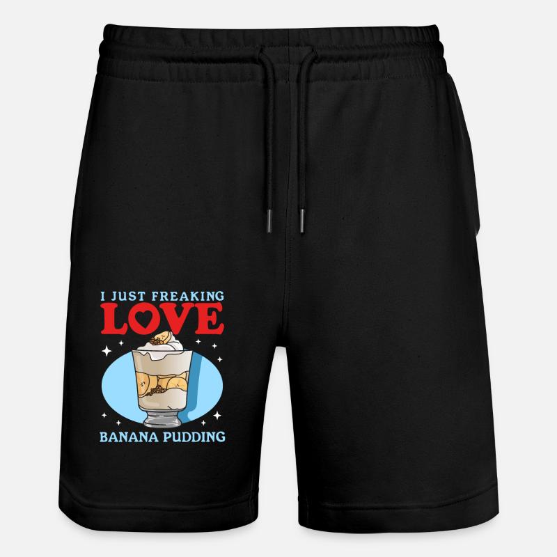 Bananenpudding Bananen Pudding Geschenk - Stanley/Stella Unisex Bio Joggingshorts Trainer - Schwarz