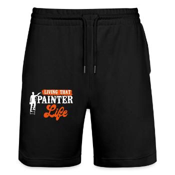 House Painter Decorator Living - Stanley/Stella Unisex Bio Joggingshorts Trainer  - Schwarz - Vorne - Nik (191cm) & Marisol (170cm)