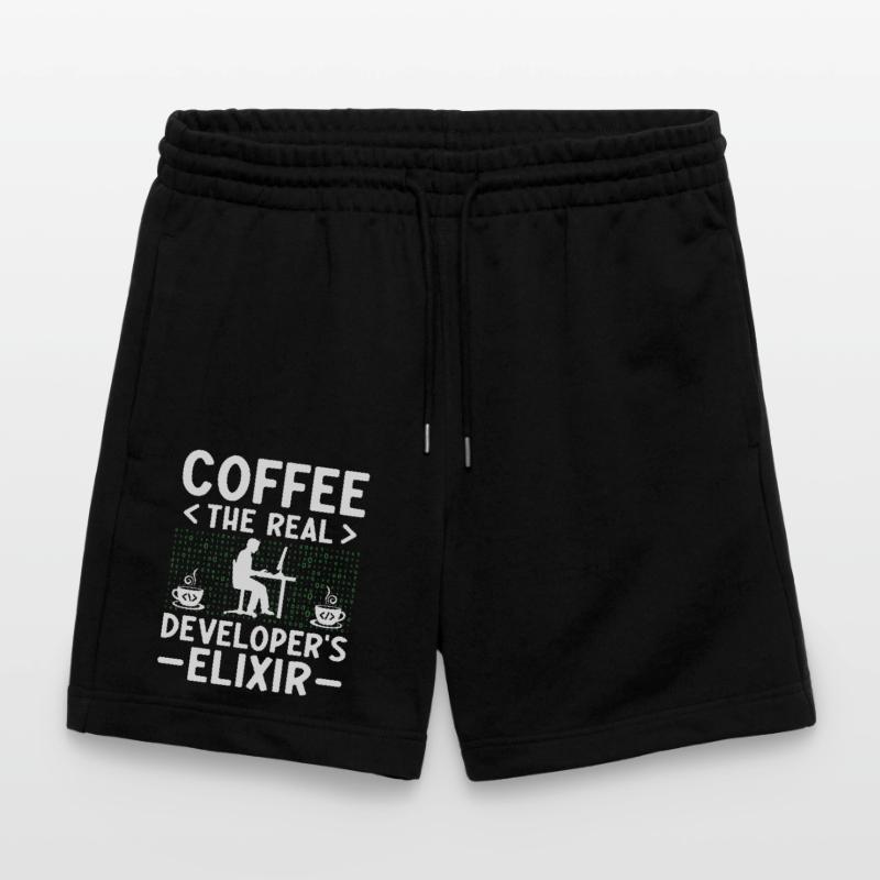 Kaffee-Codierung Programmierer Programmierer Entwickler Nerd Coff Stanley/Stella Unisex Bio Joggingshorts Trainer 