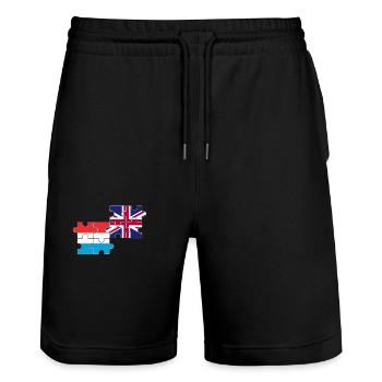 Luxembourg Drapeau du Royaume-Uni Luxembourgeois britannique - Short de jogging bio TRAINER Stanley/Stella unisexe - noir - Devant - Nik (191cm) & Marisol (170cm)