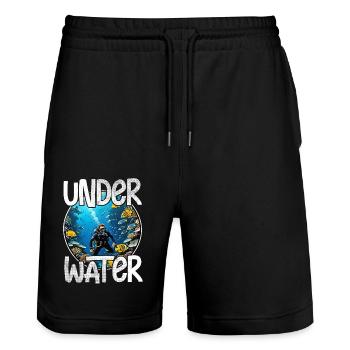 plongée sous marine - Short de jogging bio TRAINER Stanley/Stella unisexe - noir - Devant - Nik (191cm) & Marisol (170cm)