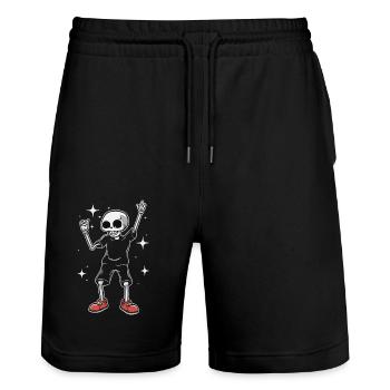 Cool Drôle Squelette - Short de jogging bio TRAINER Stanley/Stella unisexe - noir - Devant - Nik (191cm) & Marisol (170cm)