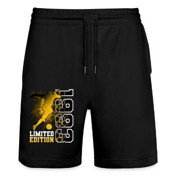 1993 Year of birth Birthday Football - Stanley/Stella Trainer Unisex Organic Jogging Shorts - black - Front - Nik (191cm) & Marisol (170cm)