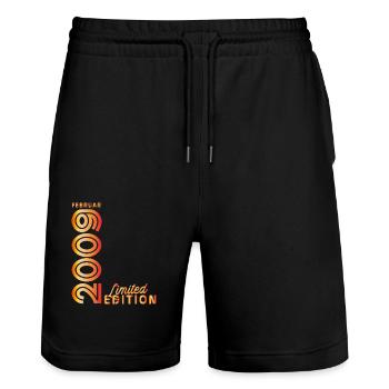 Jubiläumszauber 15 Jahre 2009 - Stanley/Stella Unisex Bio Joggingshorts Trainer  - Schwarz - Vorne - Nik (191cm) & Marisol (170cm)