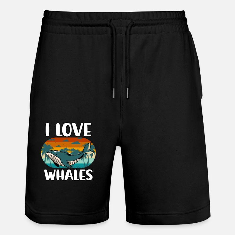 J’adore les baleines - Short de jogging bio TRAINER Stanley/Stella unisexe - noir
