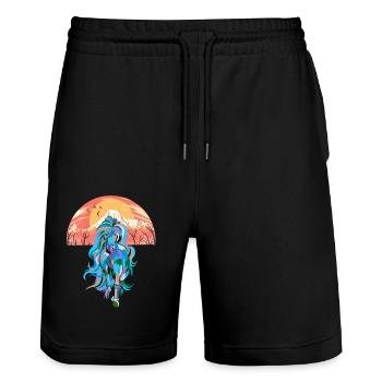 Wilderness Fantasy Cheval sauvage Chevaux Poney Étalon Coloré - Short de jogging bio TRAINER Stanley/Stella unisexe - noir - Devant - Nik (191cm) & Marisol (170cm)