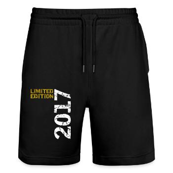 2017 Limited Edition Geburtstag Geschenk Deko - Stanley/Stella Unisex Bio Joggingshorts Trainer  - Schwarz - Vorne - Nik (191cm) & Marisol (170cm)