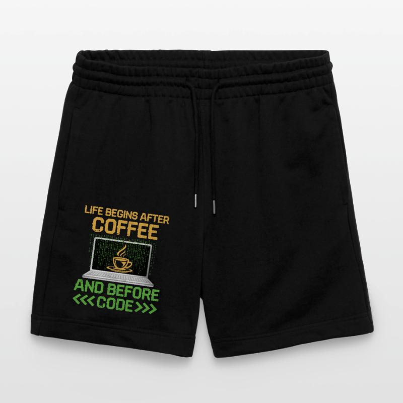 Coffee Coding Programmer Coder Developer Nerd Coff Stanley/Stella Trainer Unisex Organic Jogging Shorts