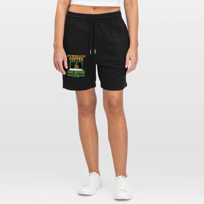 Coffee Coding Programmer Coder Developer Nerd Coff Stanley/Stella Trainer Unisex Organic Jogging Shorts