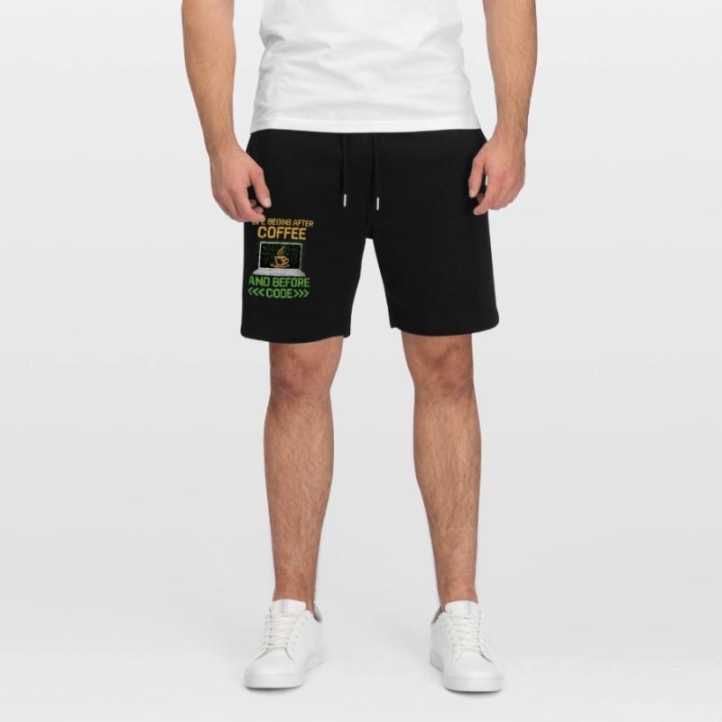 Coffee Coding Programmer Coder Developer Nerd Coff Stanley/Stella Trainer Unisex Organic Jogging Shorts