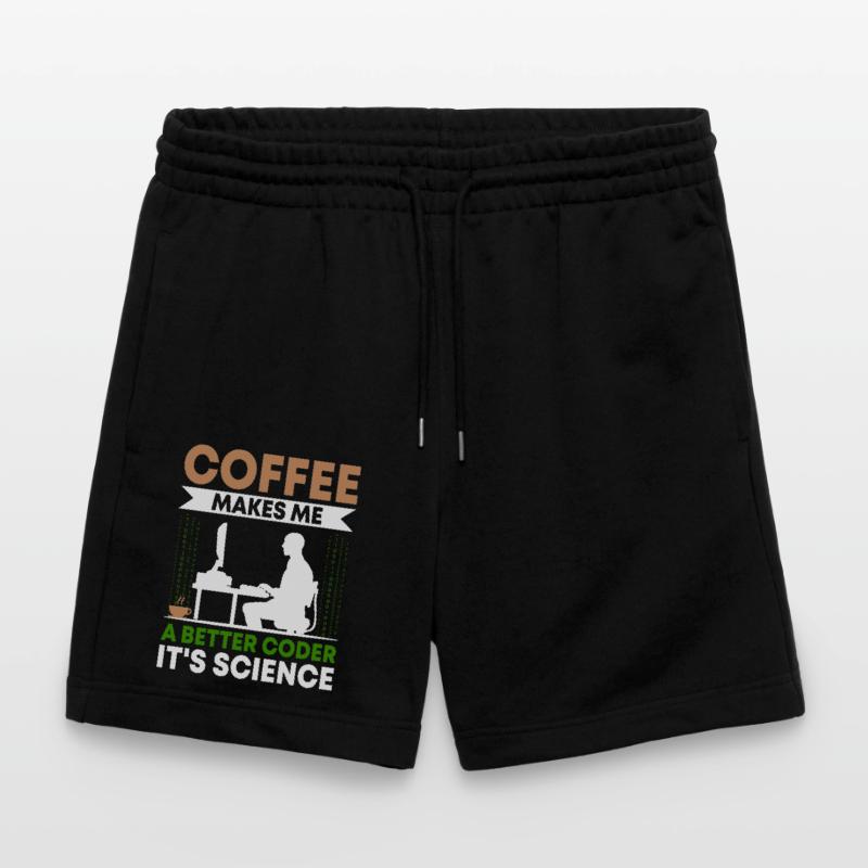 Coffee Coding Programmer Coder Developer Nerd Coff Stanley/Stella Trainer Unisex Organic Jogging Shorts