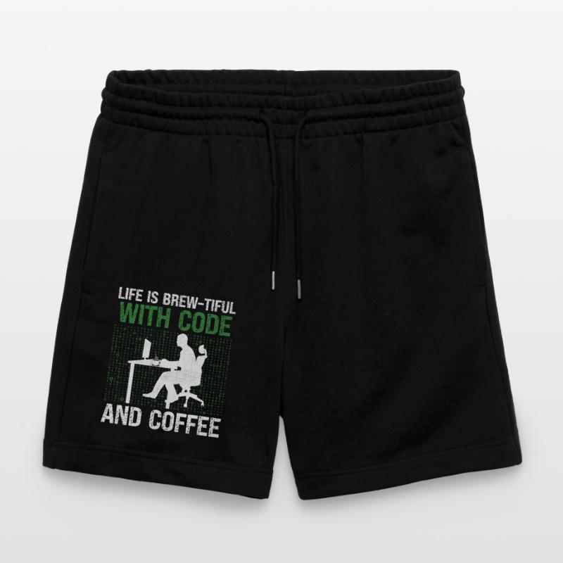 Coffee Coding Programmer Coder Developer Nerd Coff Stanley/Stella Trainer Unisex Organic Jogging Shorts