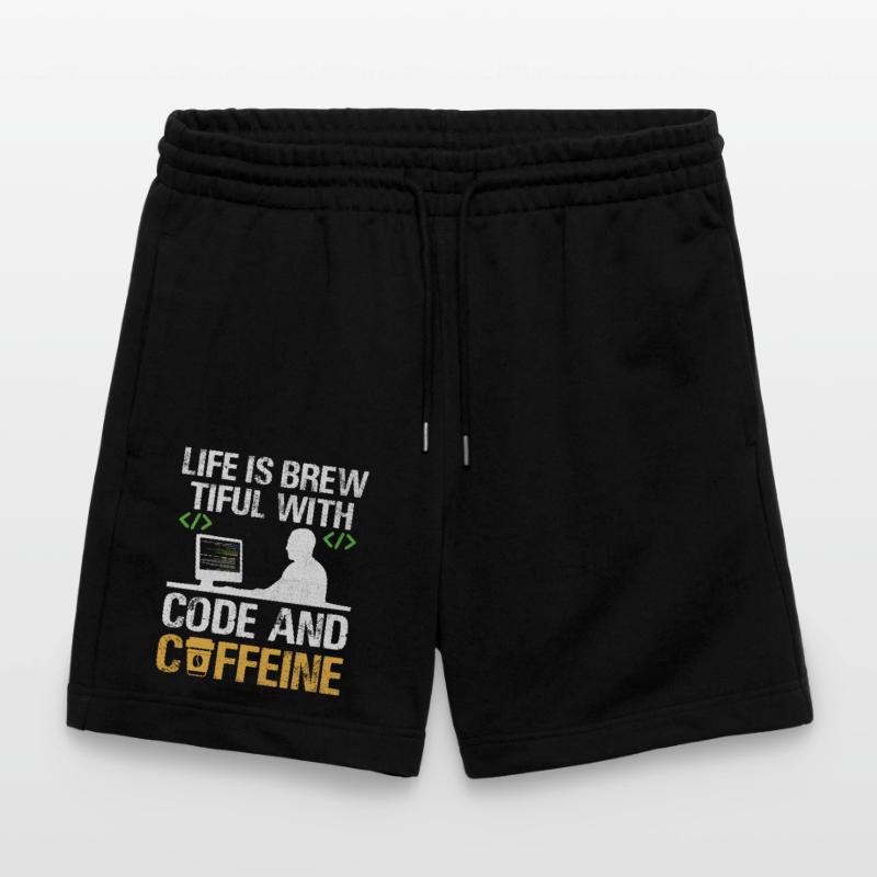 Café Codage Programmeur Codeur Développeur Nerd Coff Short de jogging bio TRAINER Stanley/Stella unisexe